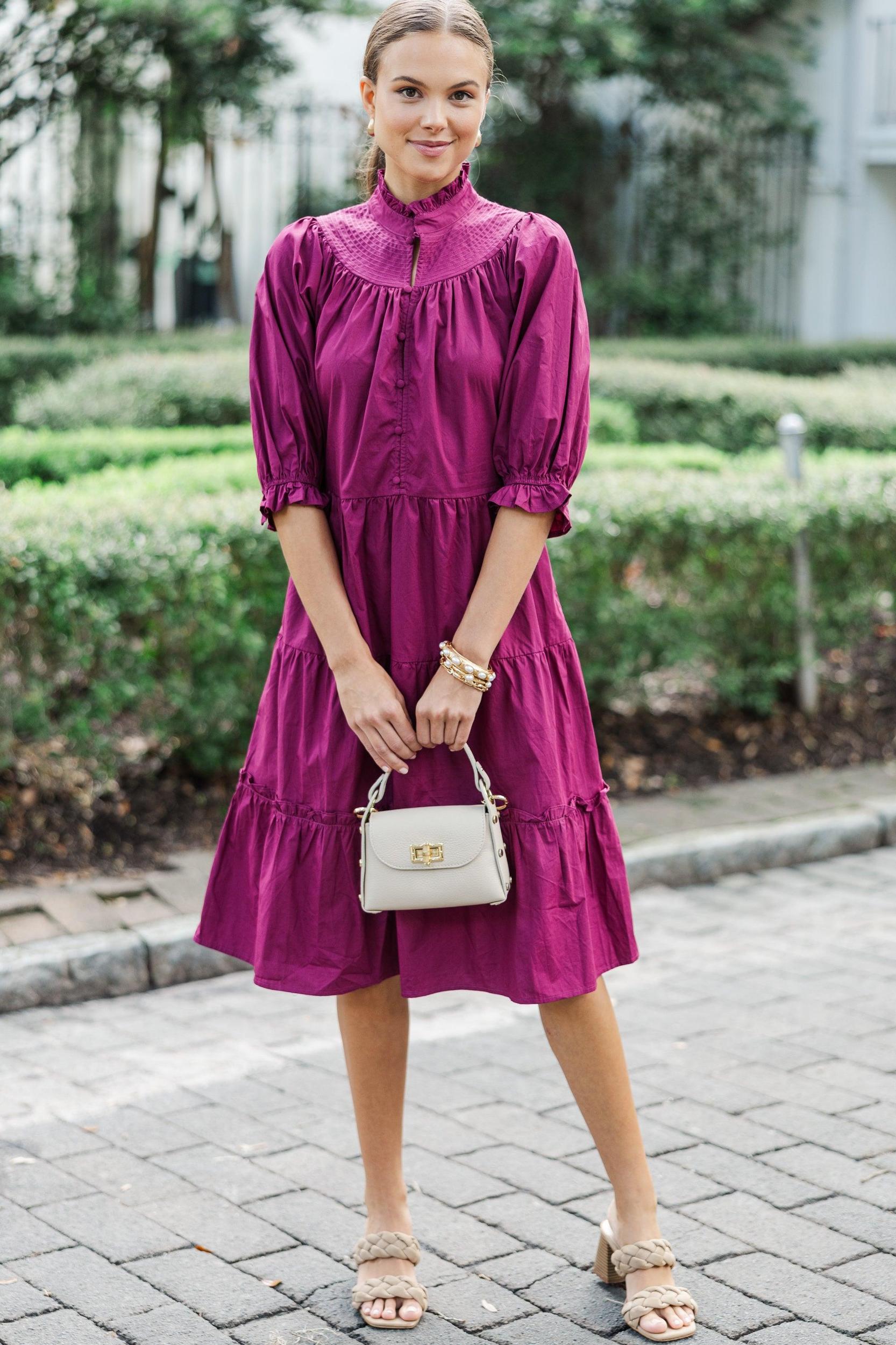 Pinch: Feeling The Love Berry Purple Midi Dress Female Product Image