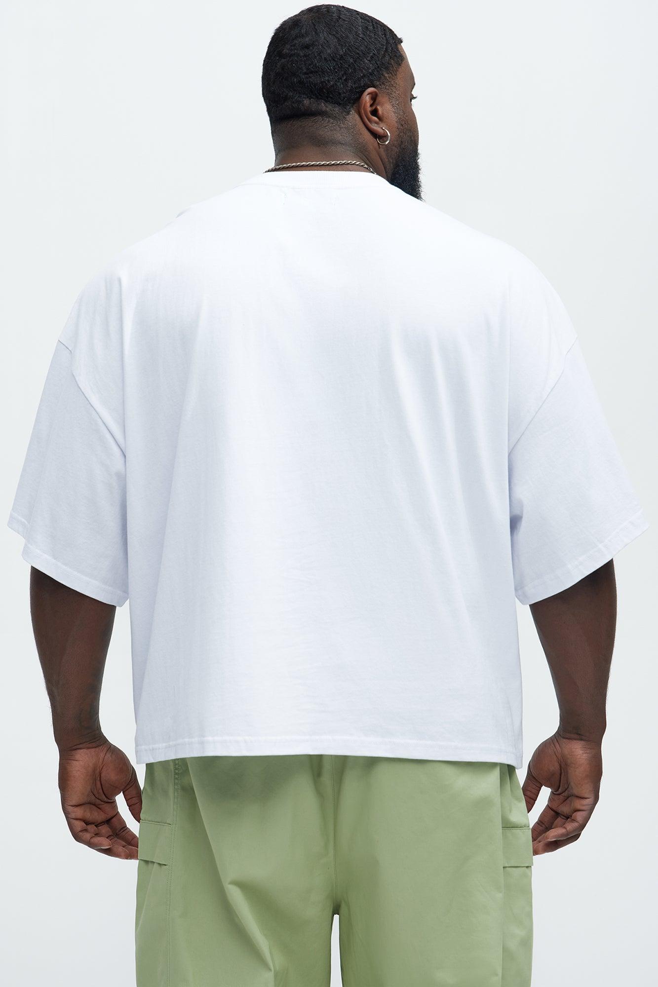 Boxy Cropped Heavyweight Short Sleeve Tee - White Product Image
