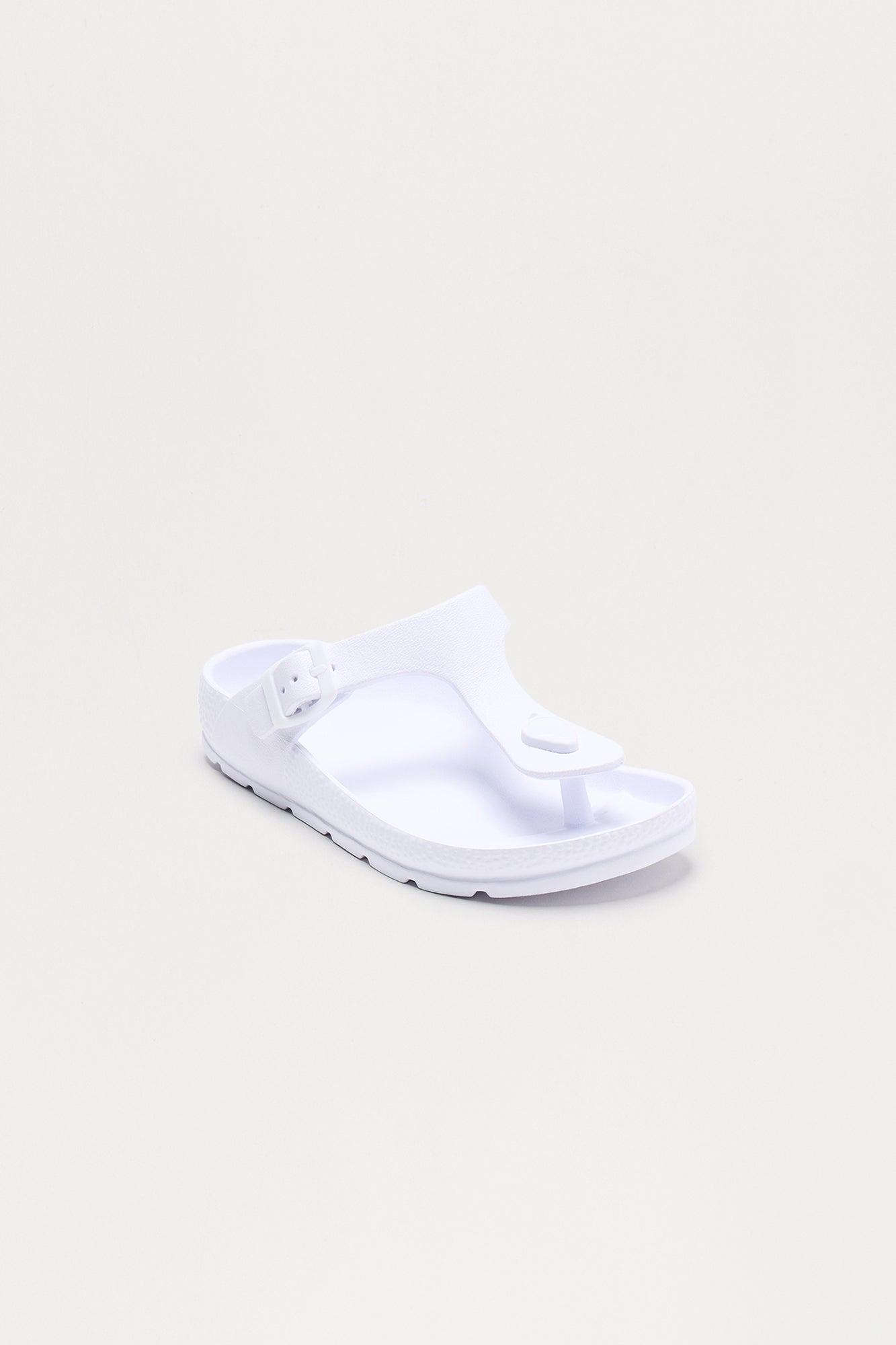 Casper Buckle Flip Flops - White Female Product Image