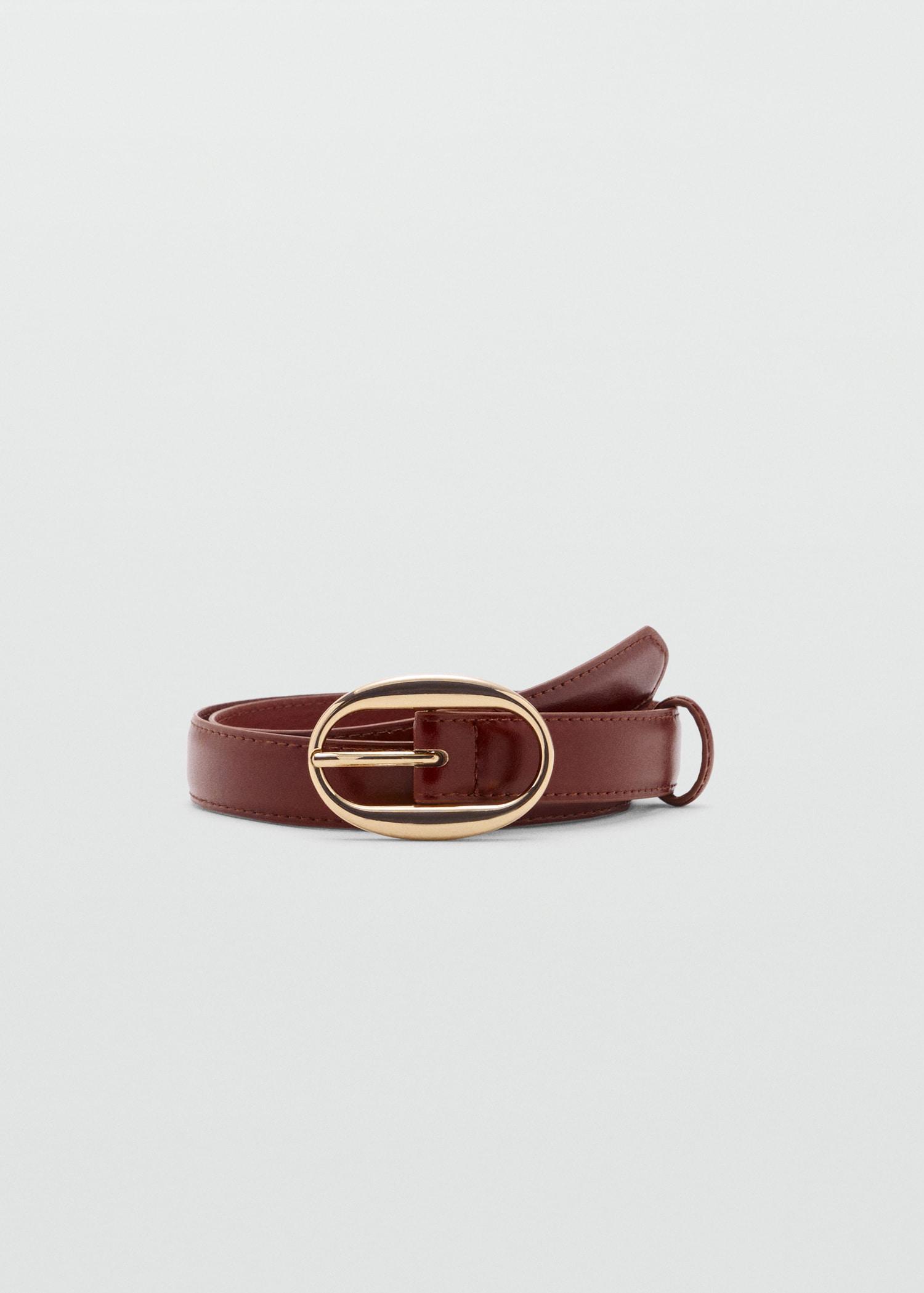 Oval buckle belt - Women | MANGO USA Product Image