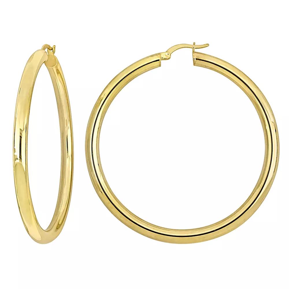 Stella Grace 18k Gold Over Silver Hoop Earrings, Women's, Gold Tone Product Image