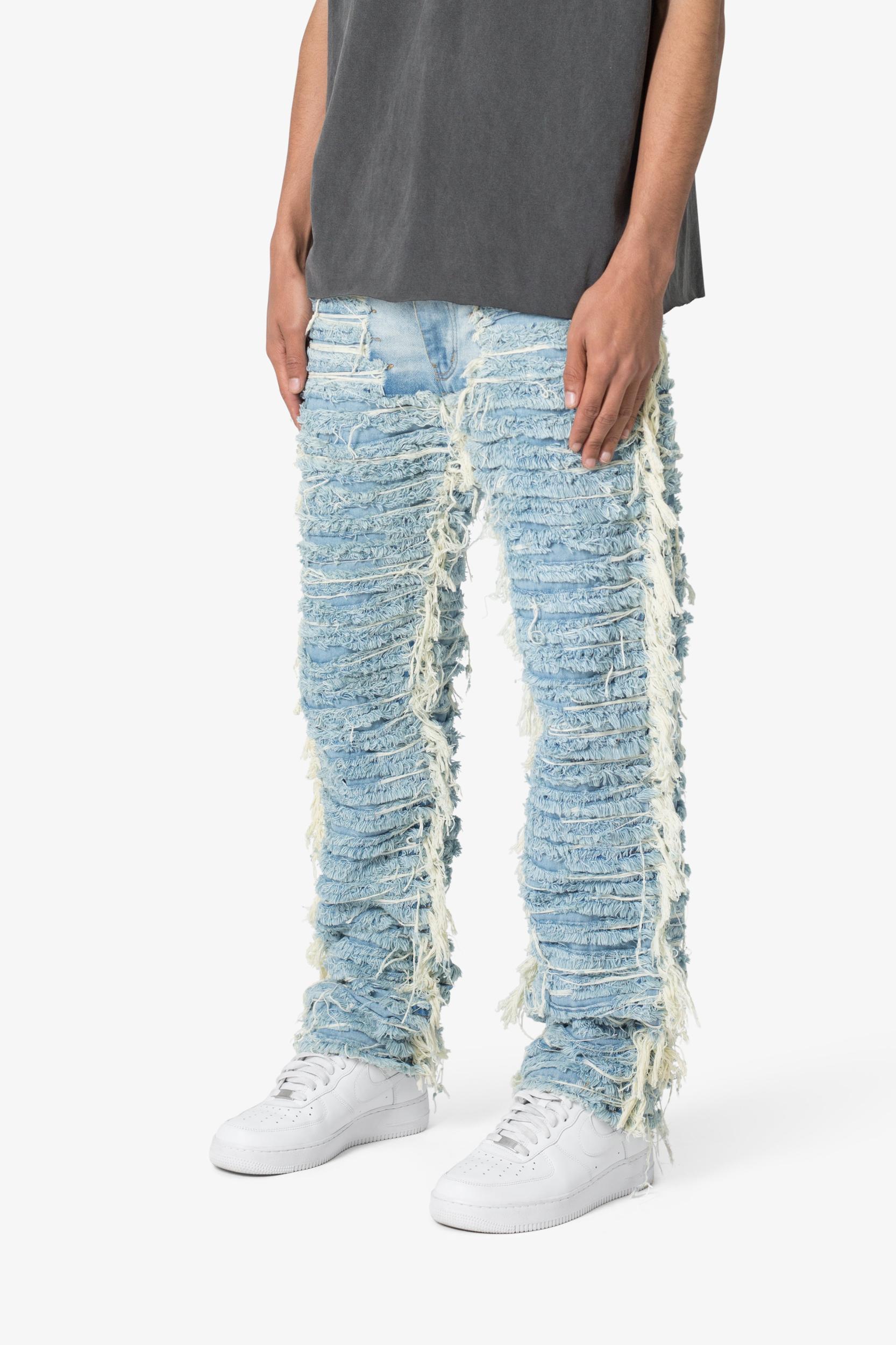 V631 Baggy Frayed Denim - Blue Product Image
