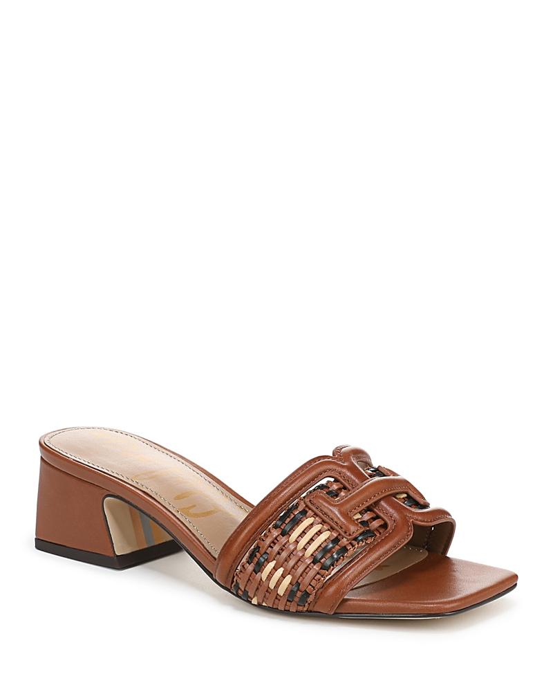 Sam Edelman Womens Waylon Square Toe Logo Block Heel Sandals Product Image