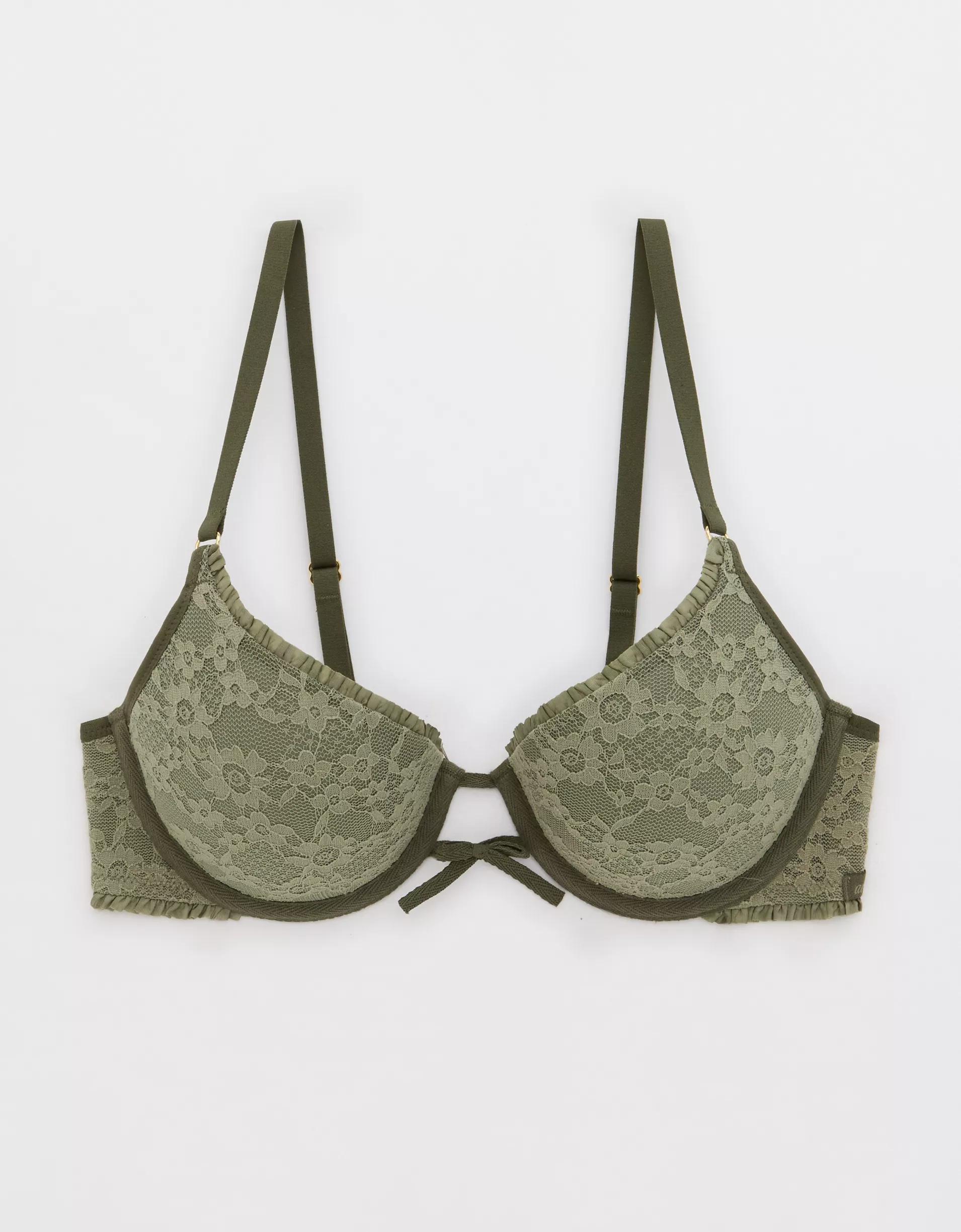 Show Off Vintage Lace Plunge Push Up Bra Product Image