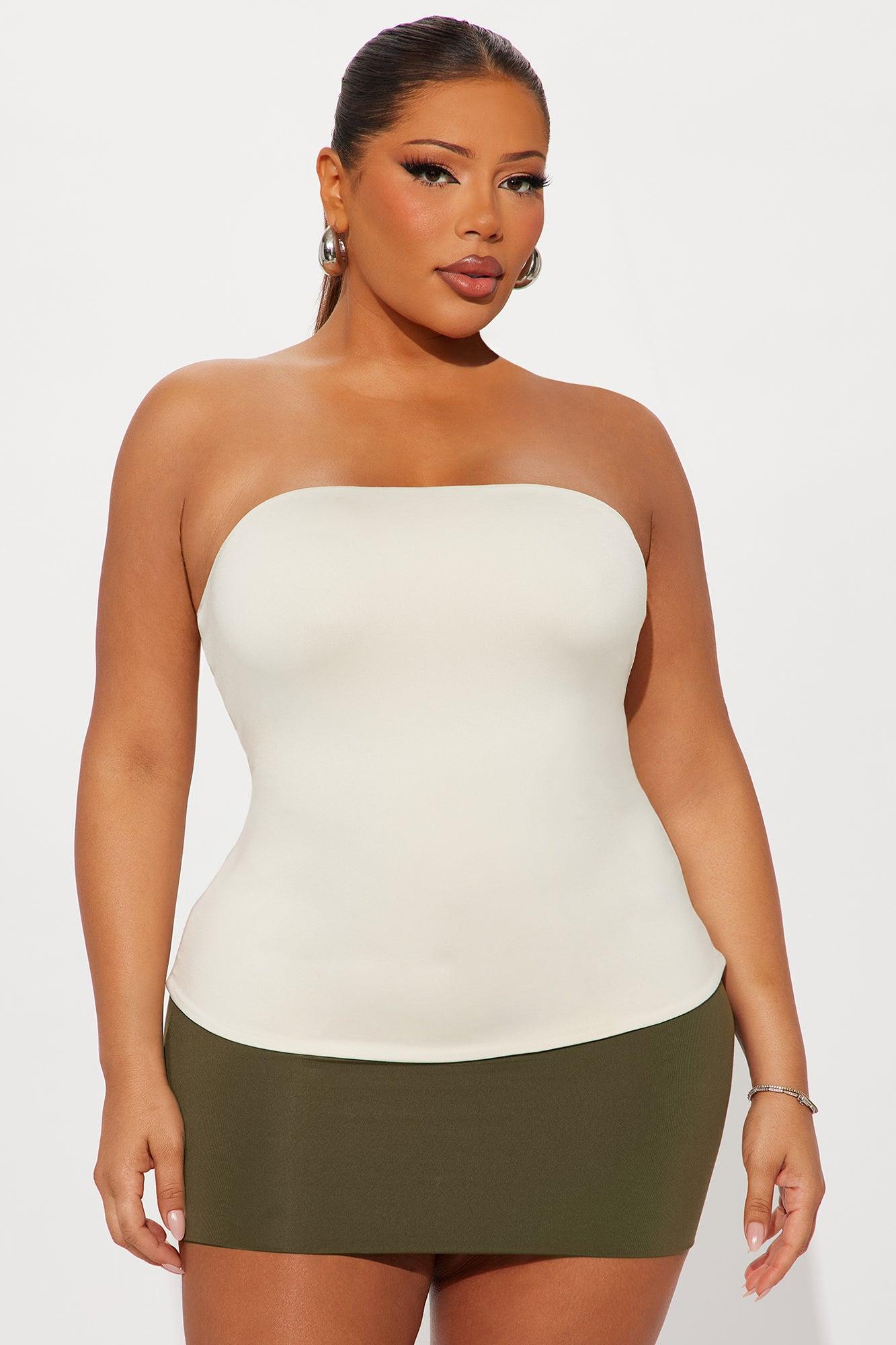 Contour Double Lined Tube Top - Bone Female Product Image