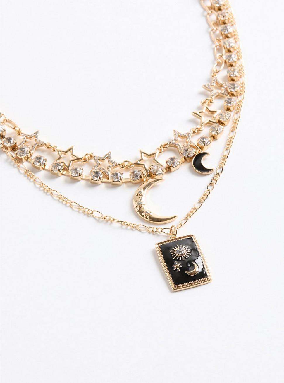 Celestial Rhinestone Layered Necklace Product Image