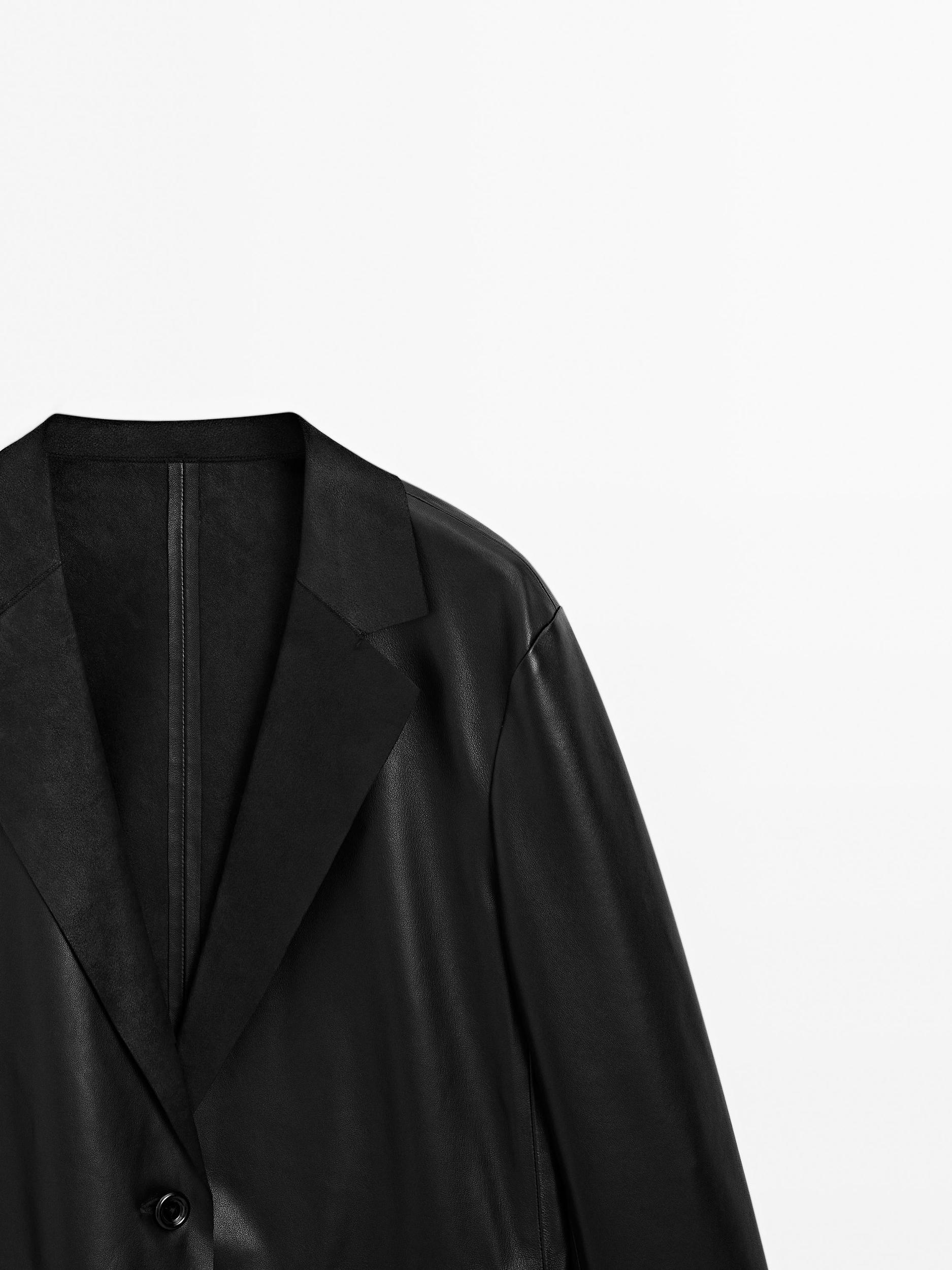 Flowing nappa leather blazer Product Image