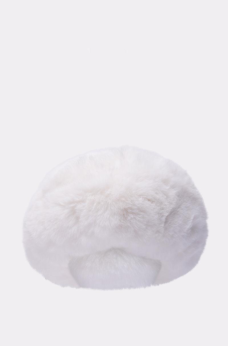 LUXE JENNY FAUX FUR HEADBAND IN WHITE Product Image