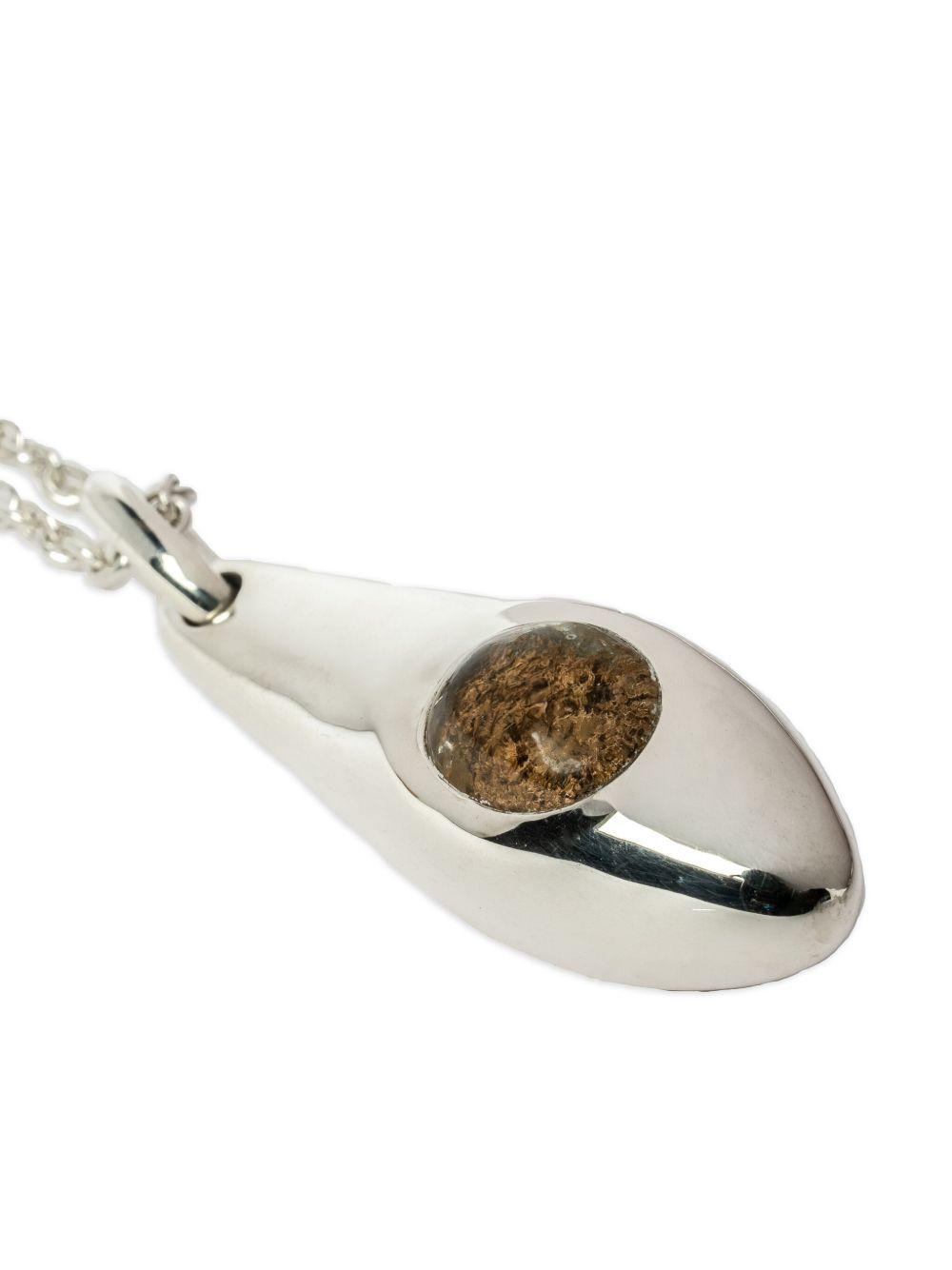 sterling silver Chrysalis quartz necklace Product Image