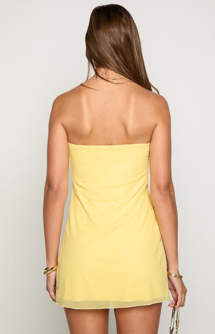 Antoine Yellow Strapless Mini Dress Product Image