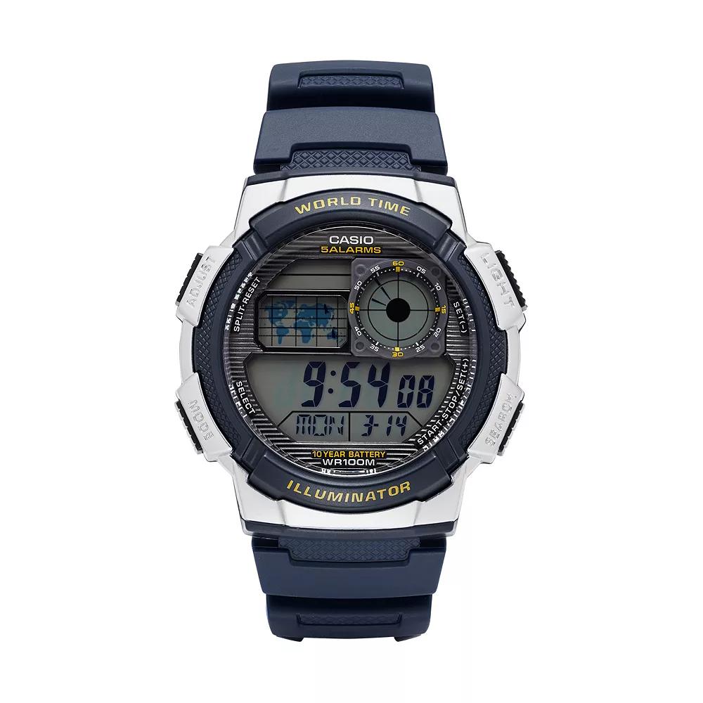 Casio Men's Digital Chronograph World Time Watch - AE1000W-2AVCF, Blue Product Image