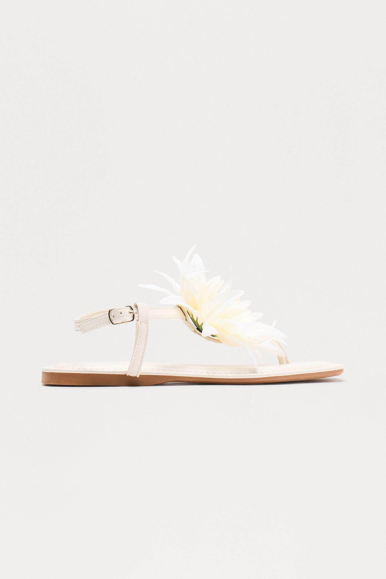 Joyful Flower Slingback Sandals - Ivory Female Product Image