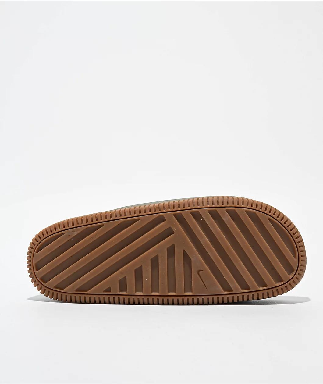 Nike Calm Medium Olive & Gum Slide Sandals Product Image
