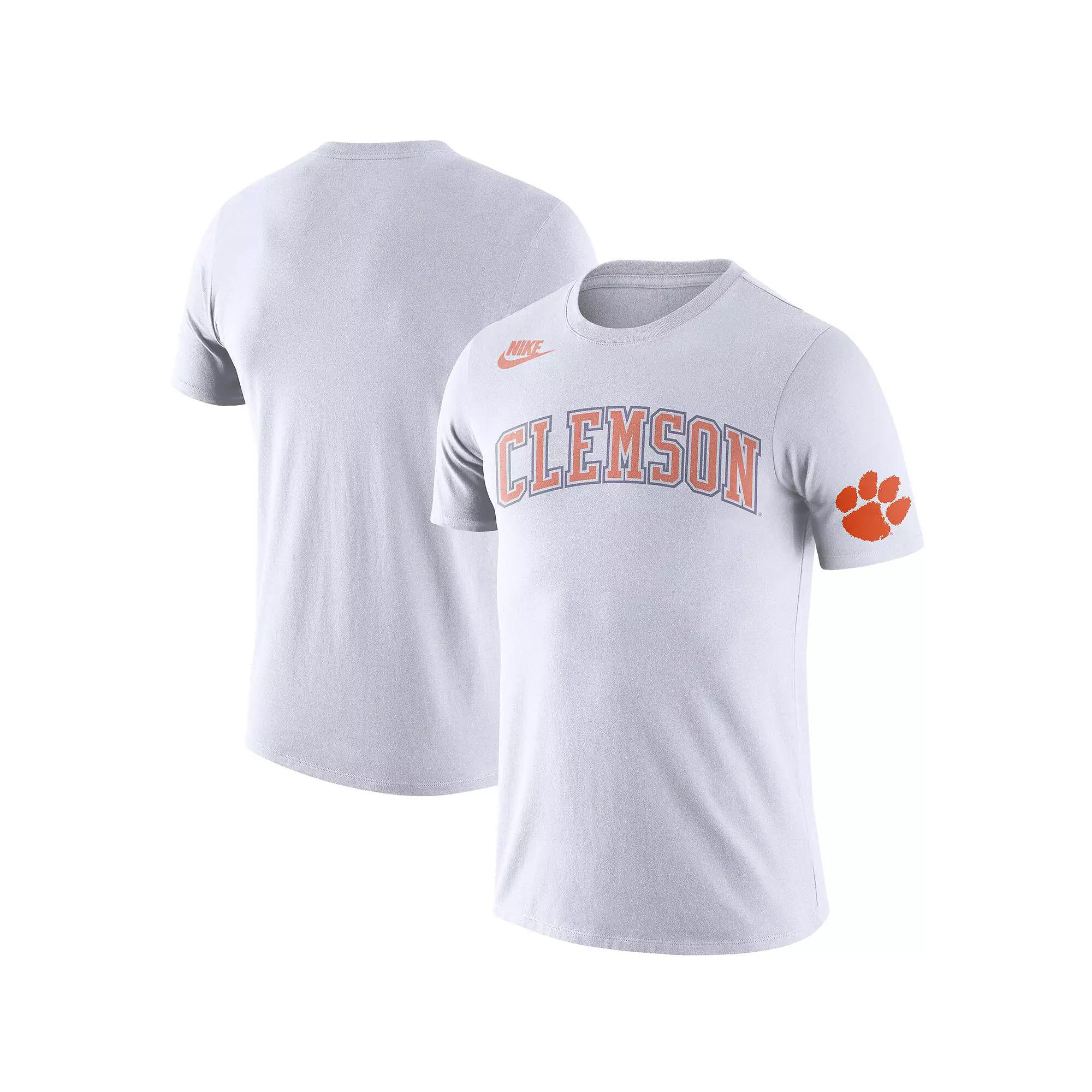 Men's Nike White Clemson Tigers Basketball Retro 2-Hit T-Shirt, Size: 2XL Product Image