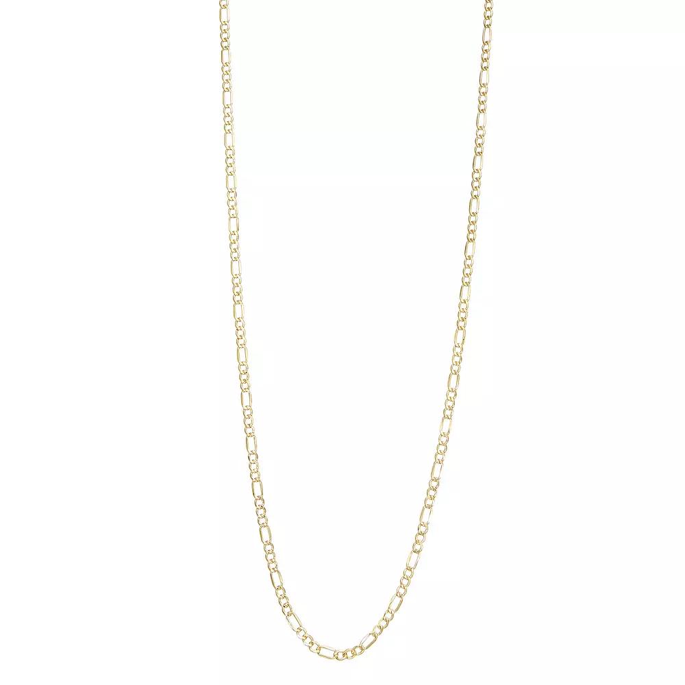 Jordan Blue 14k Gold 2.8 mm Figaro Chain Necklace, Womens Product Image