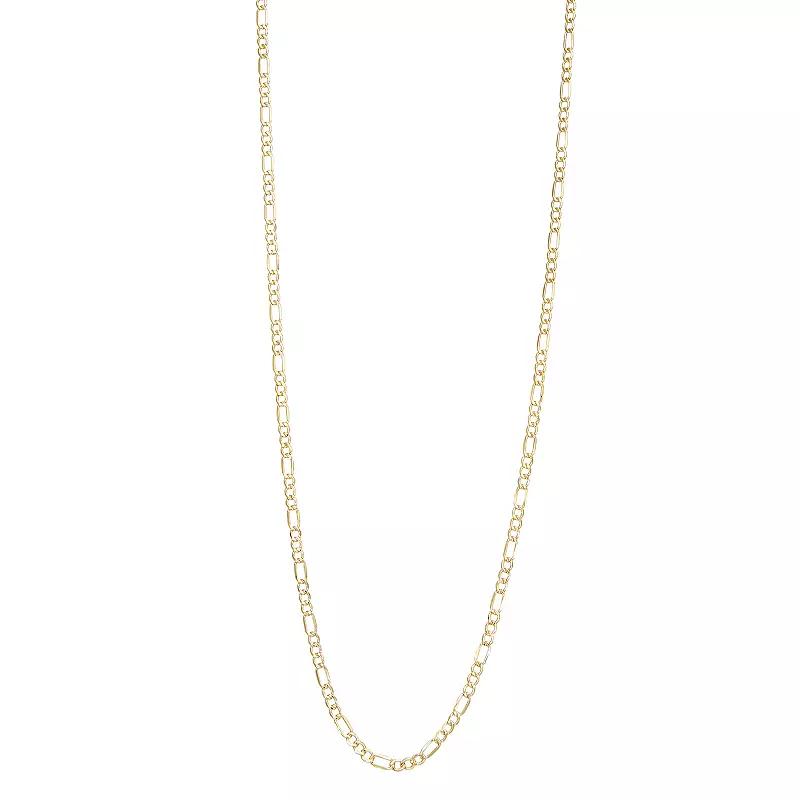 Jordan Blue 14k Gold 2.8 mm Figaro Chain Necklace, Womens Product Image