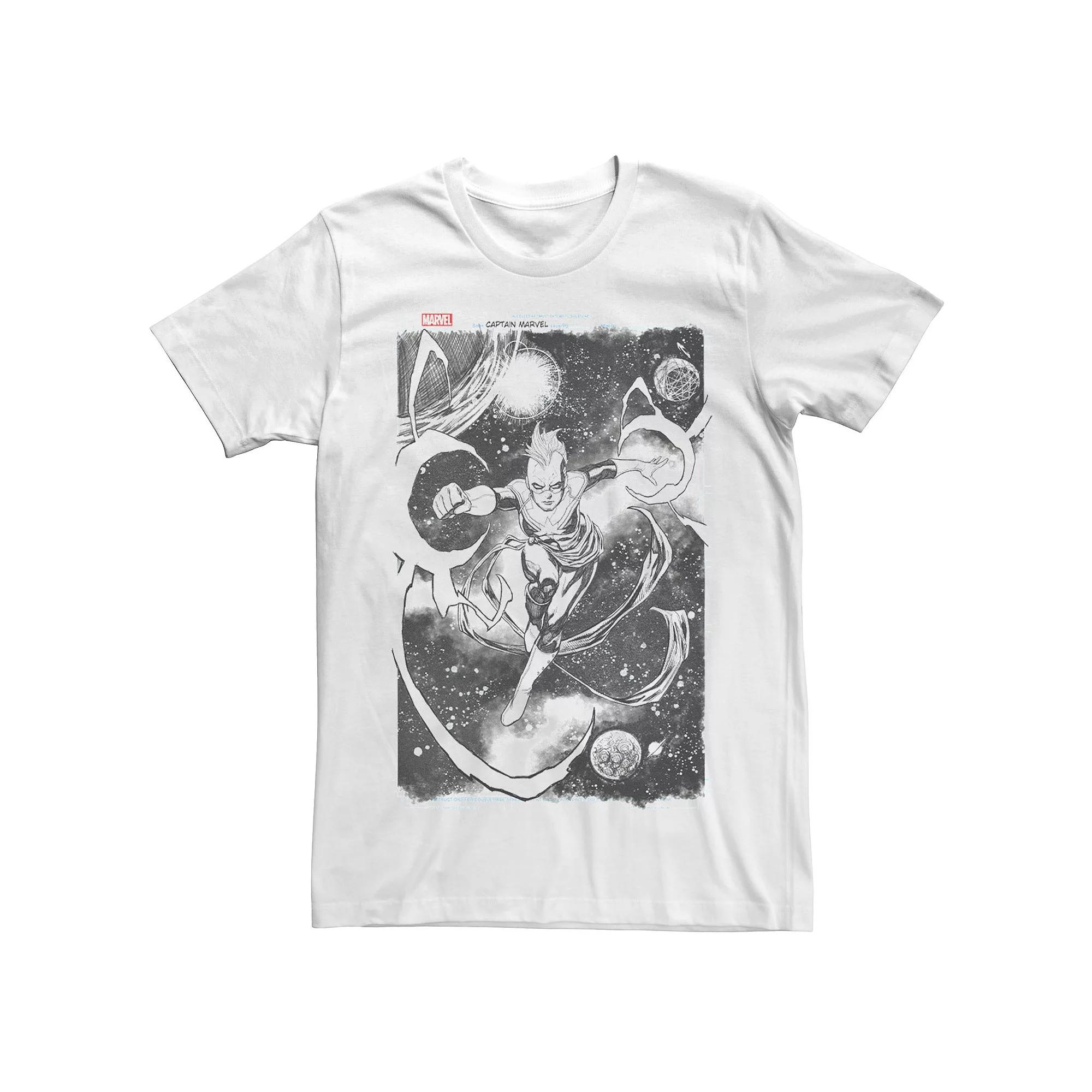 Men's Marvel Captain Marvel Comic Cover Sketch Graphic Tee,  Product Image