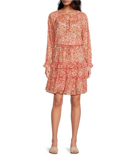 Sam Edelman Coordinating Kelsie Split V-Neck Long Sleeve Blouse Product Image