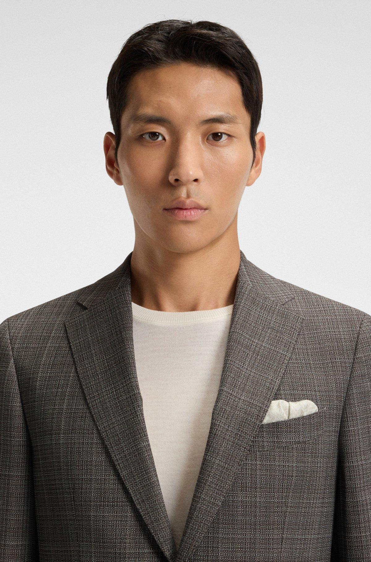 Printed pocket square with logo border Product Image