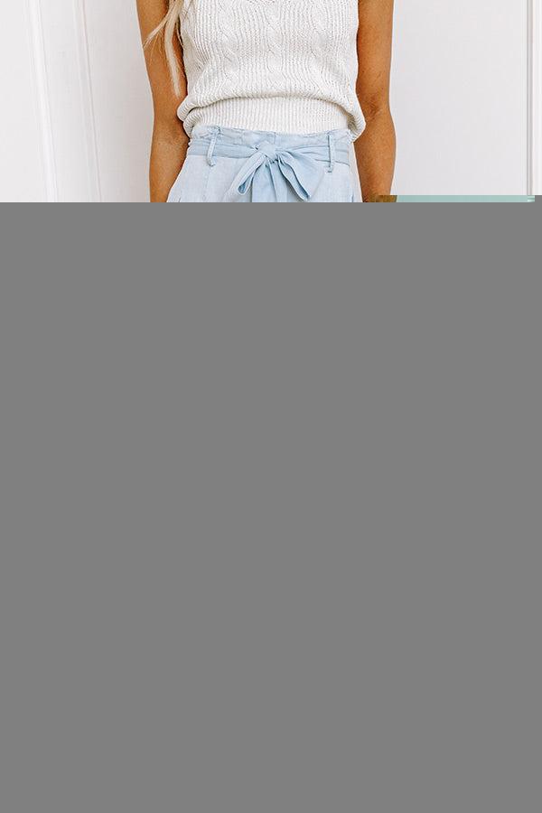 The Serena High Waist Chambray Pants in Light Wash Product Image