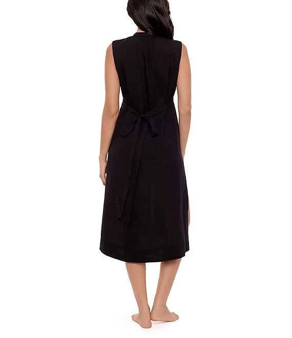 Miraclesuit Pleated Sleeveless Button Front Beach Dress Swim Cover-Up Product Image