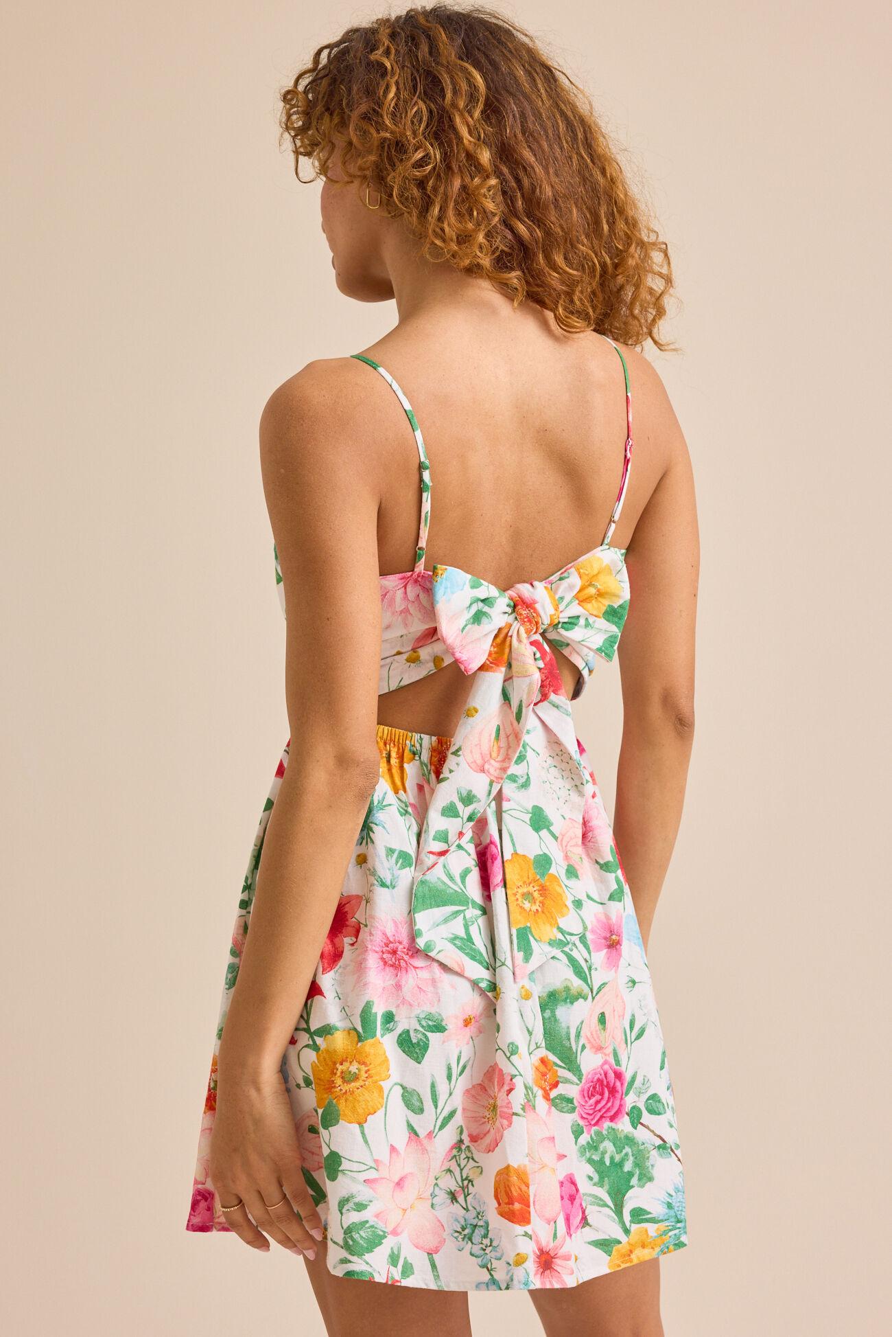 Rosette Floral Mini Dress Product Image