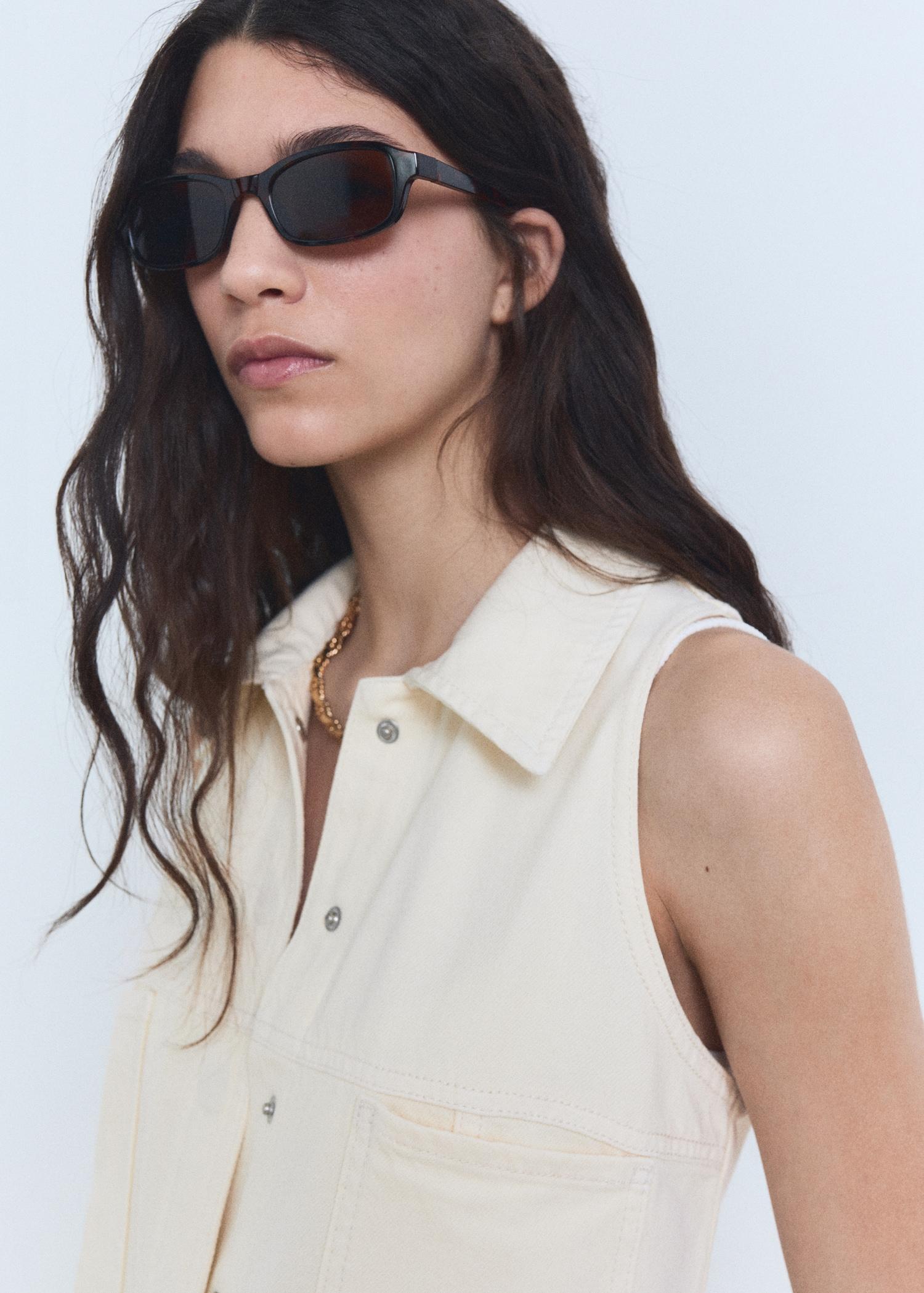 Long denim jumpsuit - Women | MANGO USA Product Image