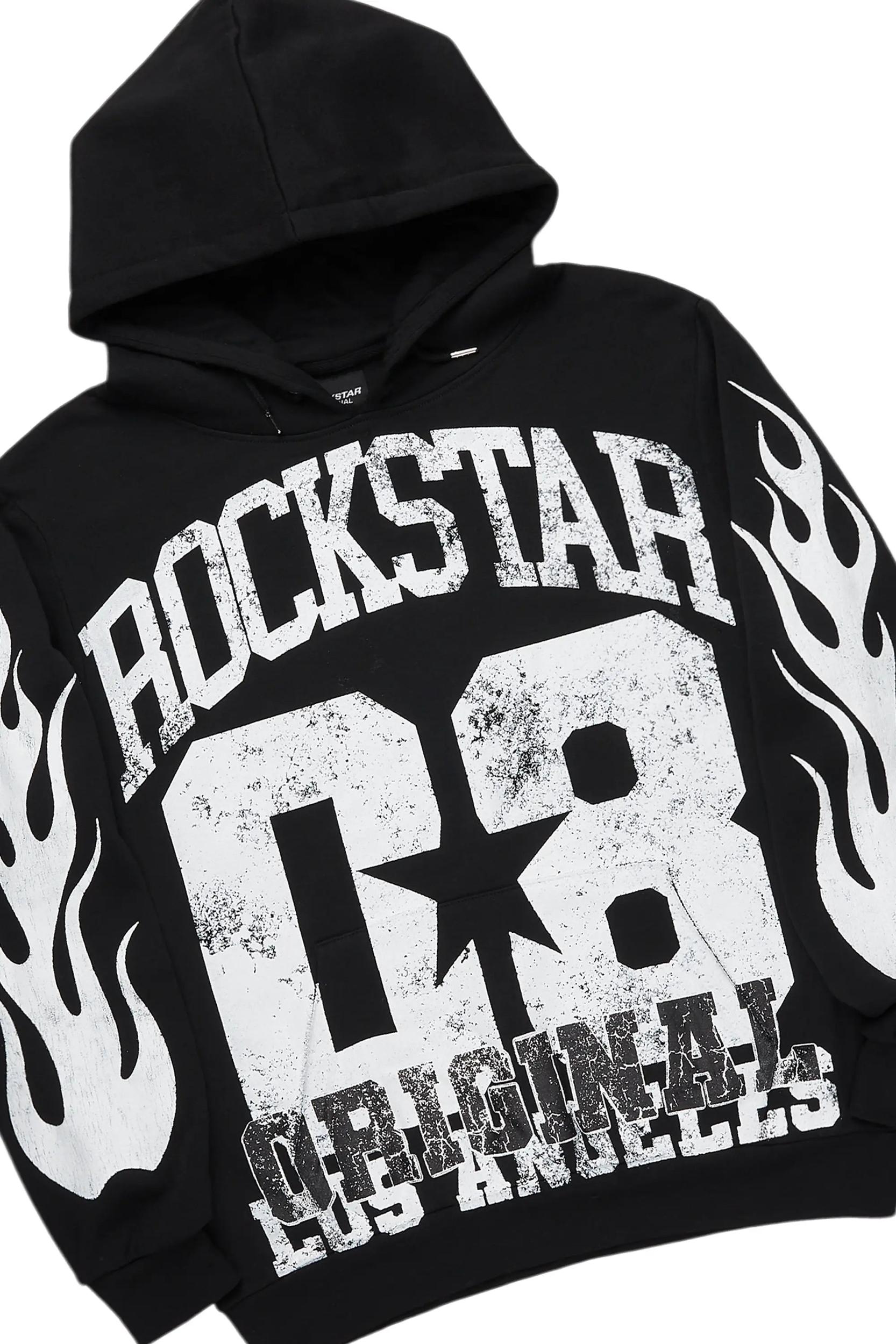 Edel Black/White Hoodie/Stacked Flare Pant Set Male Product Image