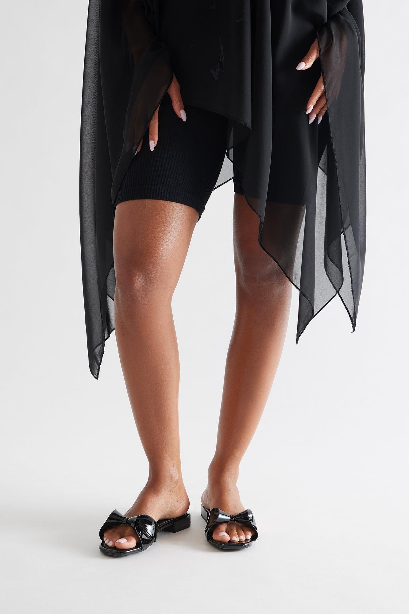 Astelle Bow Slip On Sandals - Black Female Product Image