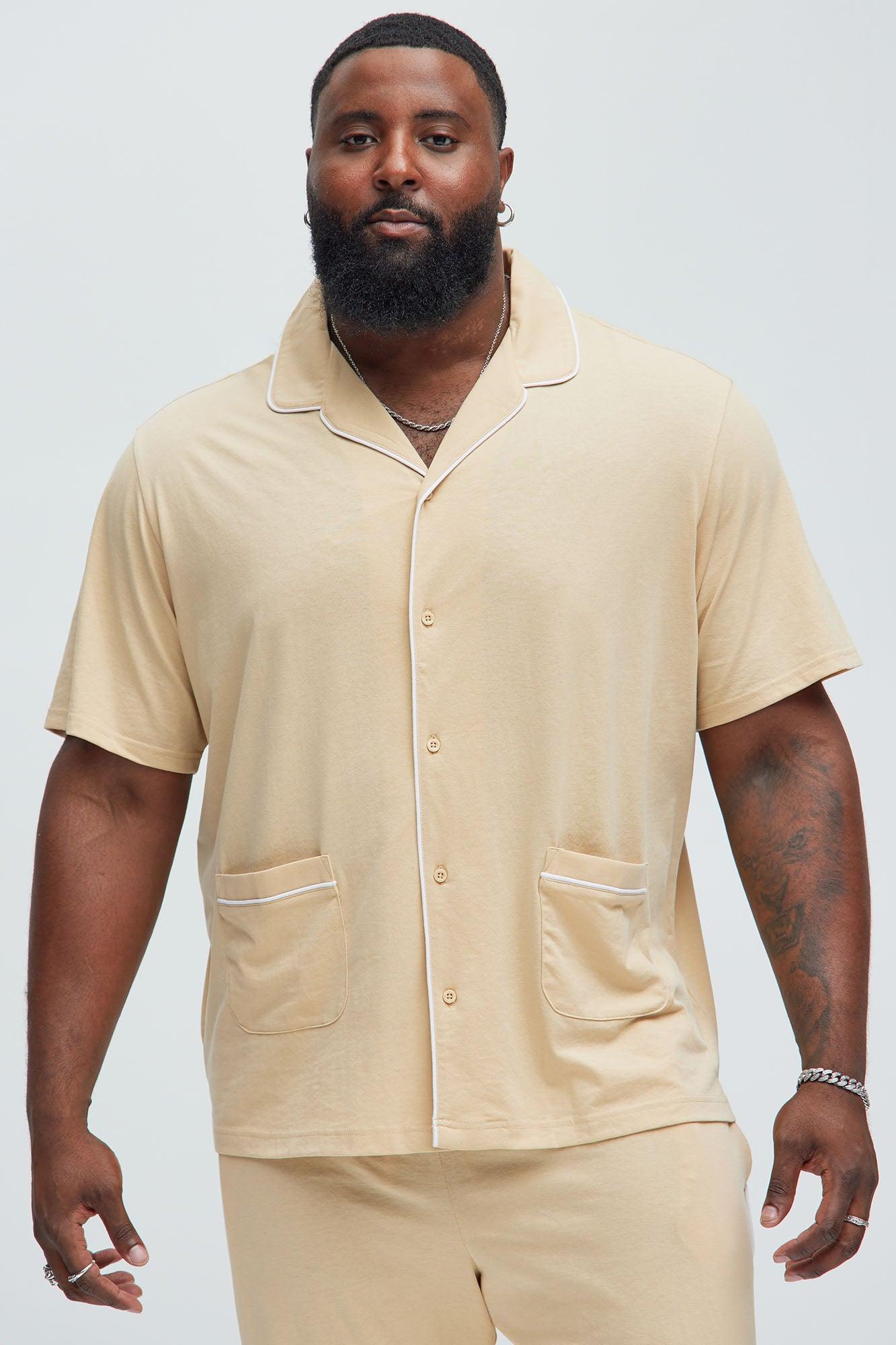 Modern Relaxed Pajama Short Sleeve - Khaki Product Image