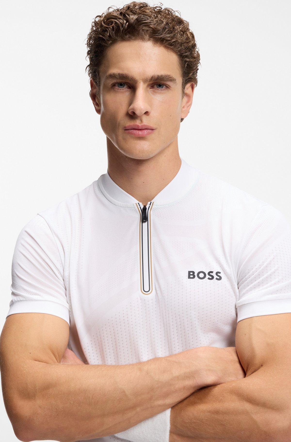 Bodymapping-jersey slim-fit polo shirt with zip neck Product Image