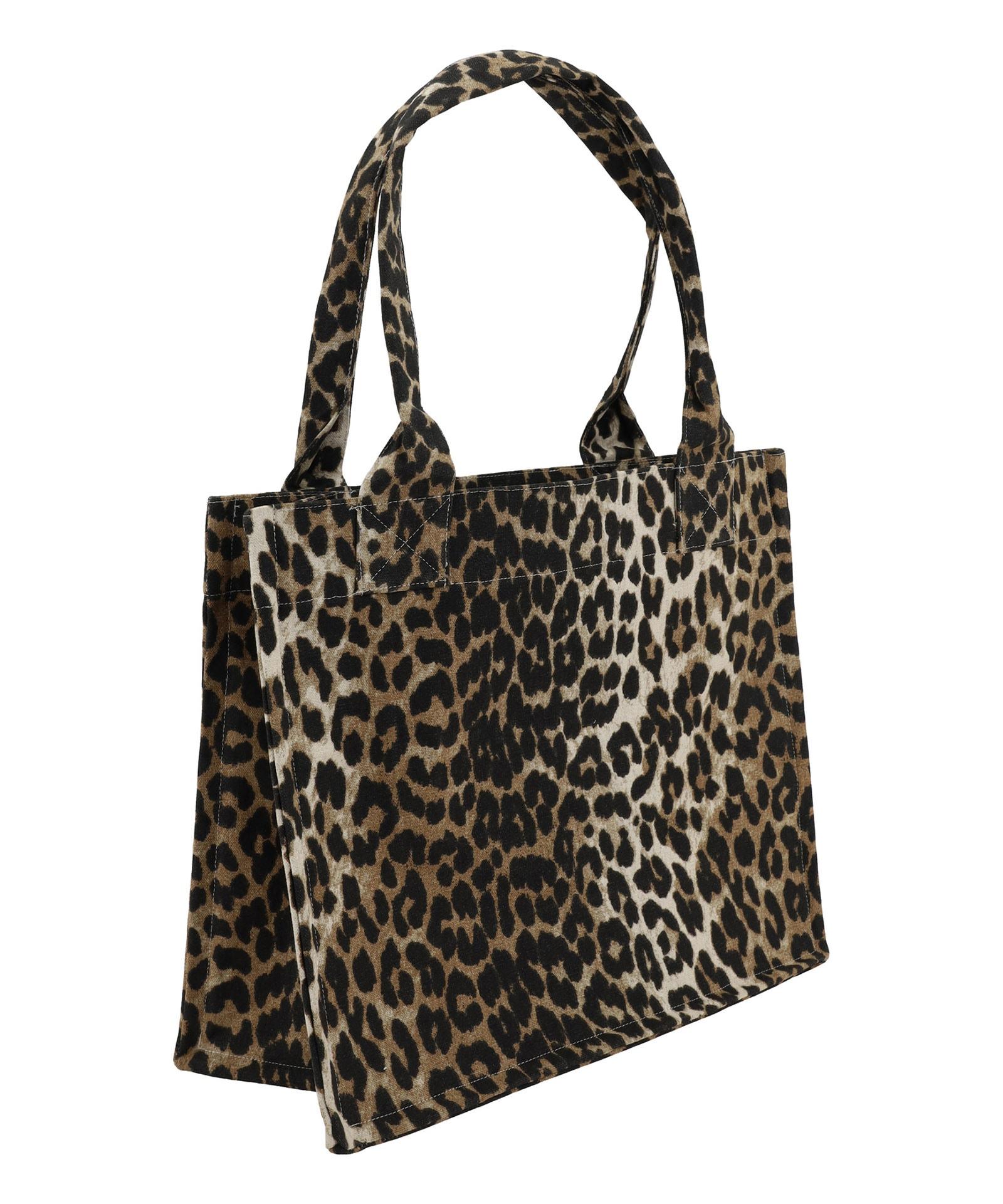 large leopard-print canvas tote bag Product Image
