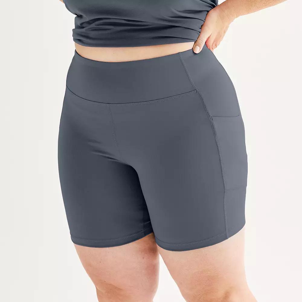 Plus Size Tek Gear® Ultrastretch 7-in. Bike Shorts, Women's, Size: 1XL, Heritage Gray Product Image