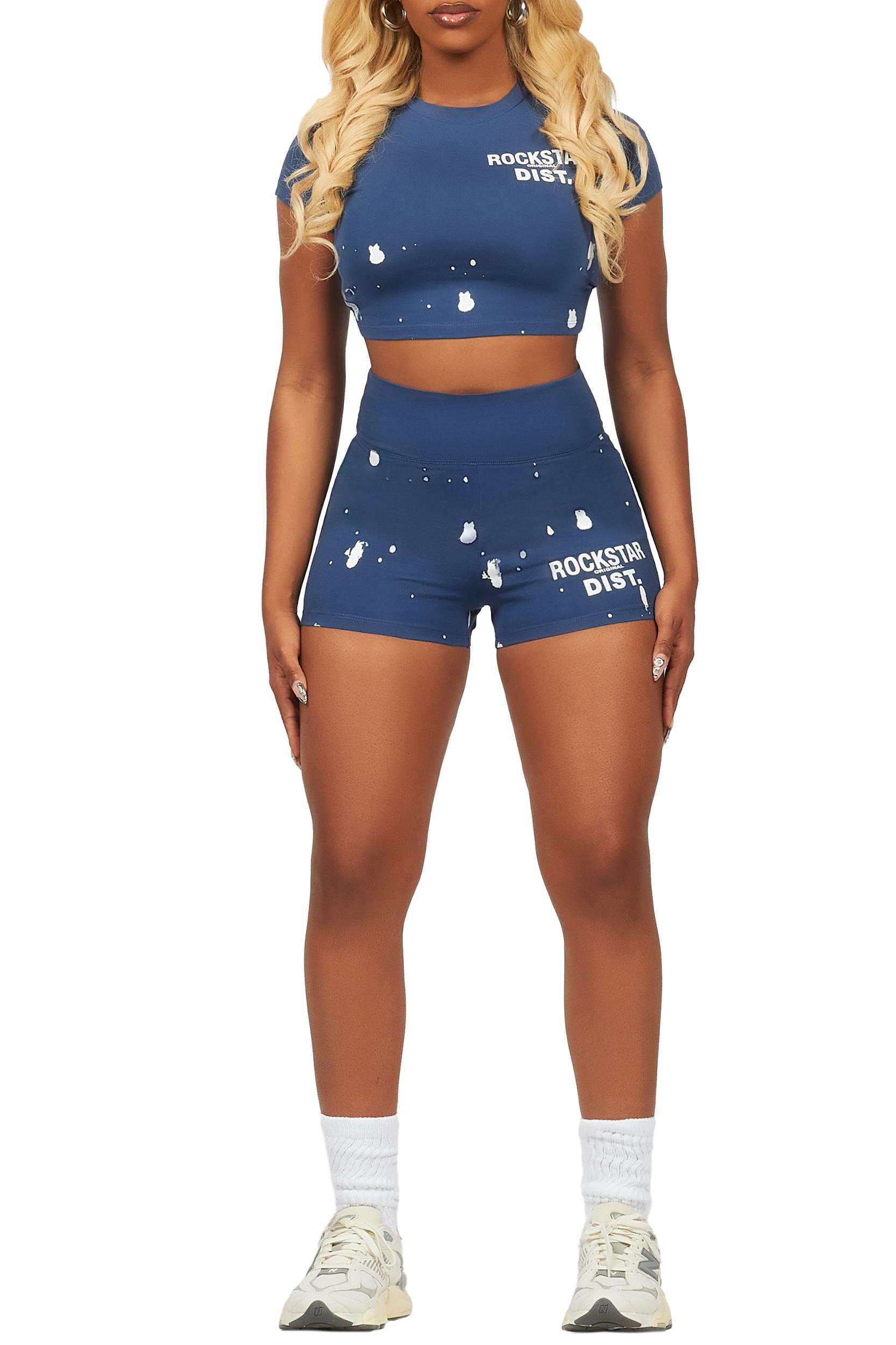Nadja Navy Crop Bike Short Set Female Product Image
