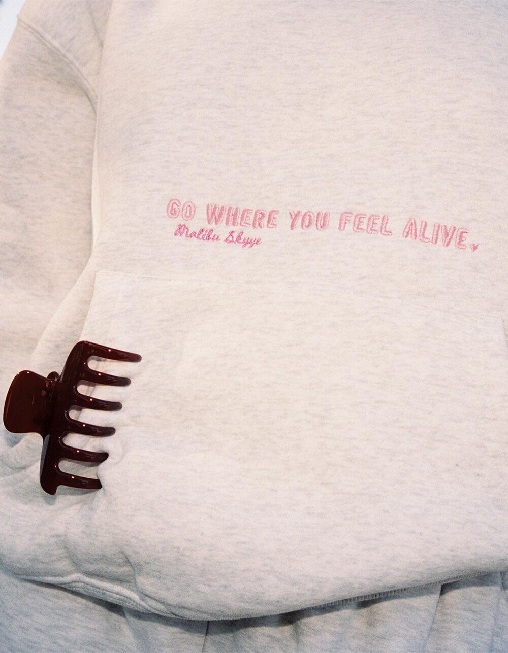 MALIBU SKYYE Feel Alive Womens Hoodie - HEATHER GRAY Product Image