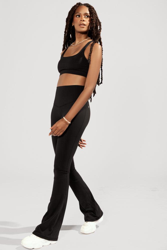 Supersculpt™ Flared Leggings with Pockets - Black Product Image