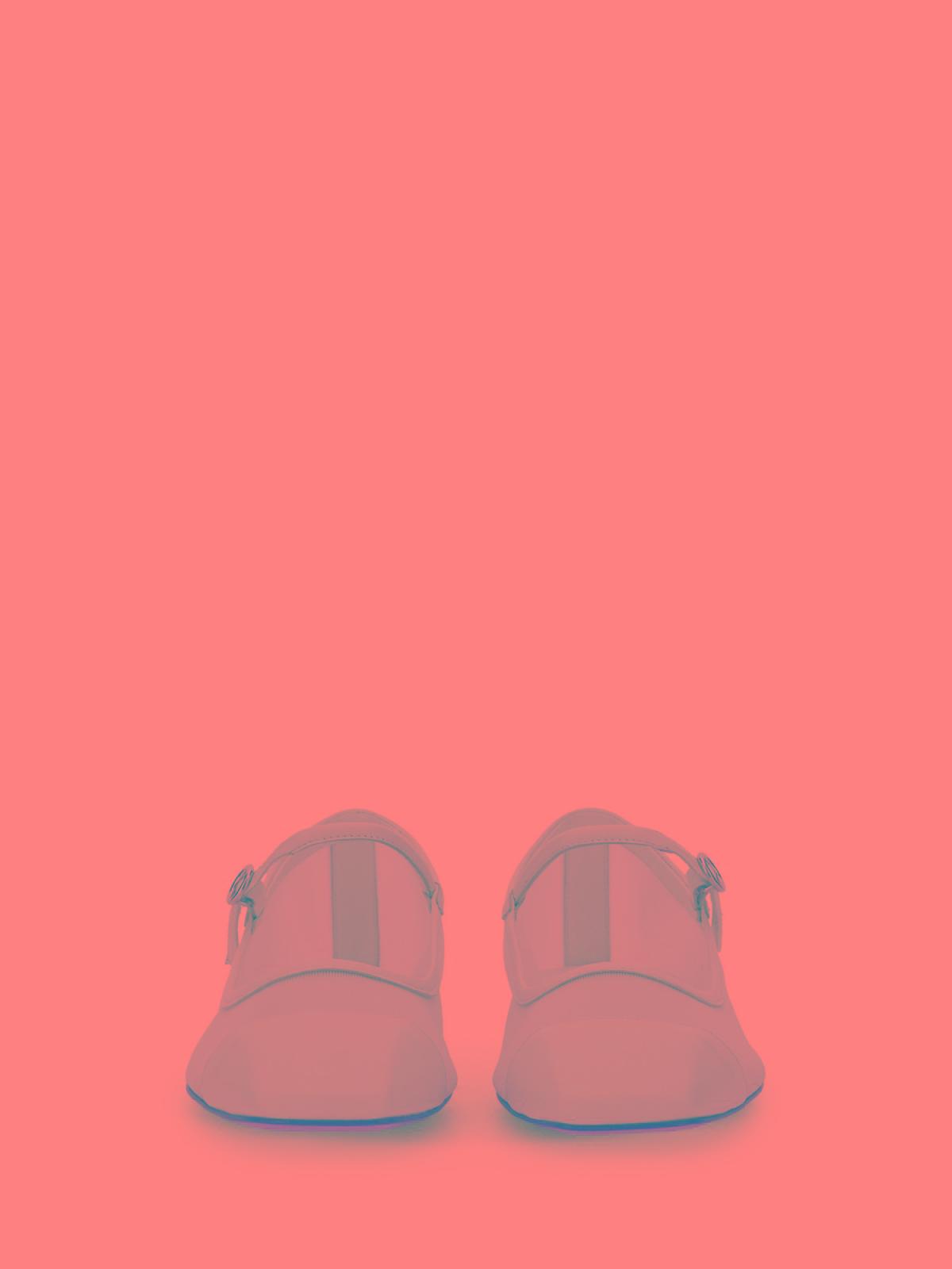 AEYDE Round Toe Ballerina Shoes With Contrast Piping In White Product Image