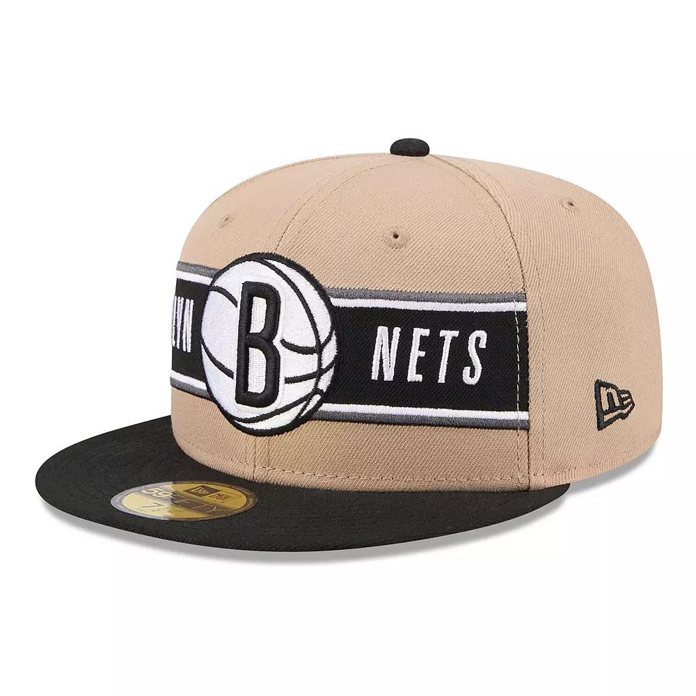 Men's New Era Tan/Black Brooklyn Nets 2024 NBA Draft 59FIFTY Fitted Hat, Size: 7 3/8, Team Product Image