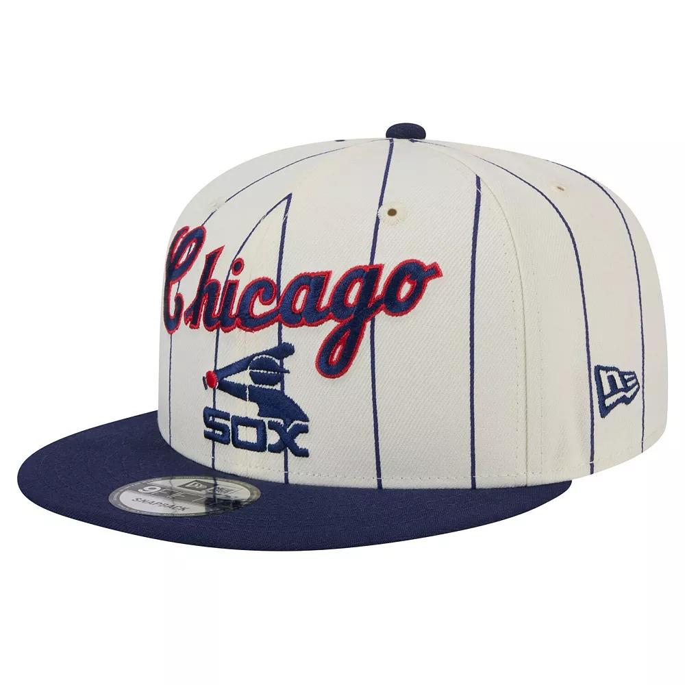 Men's New Era Cream Chicago White Sox Jersey Pinstripe 9FIFTY Snapback Hat, Beige Product Image