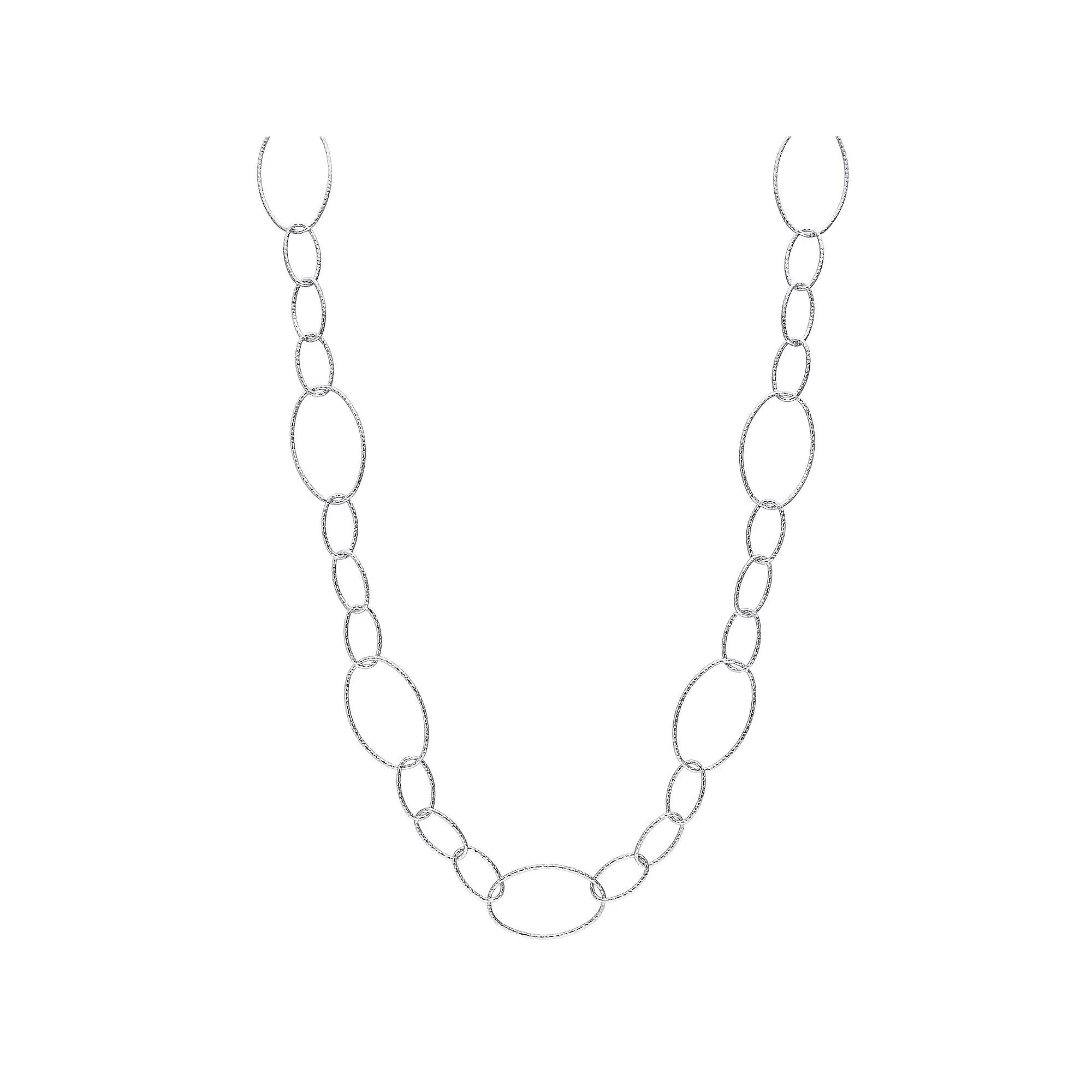 Stella Grace Sterling Silver 13 mm Fancy Oval Link Chain Necklace, Womens Product Image