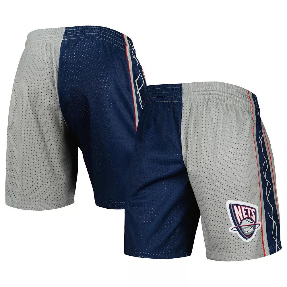 Men's Mitchell & Ness Navy/Silver New Jersey Nets Hardwood Classics 2006 Split Swingman Shorts, Size: Large, Nba Blue Product Image