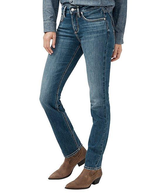Silver Jeans Co. Suki Mid Rise Straight Leg Curvy Luxe Stretch Jeans Product Image