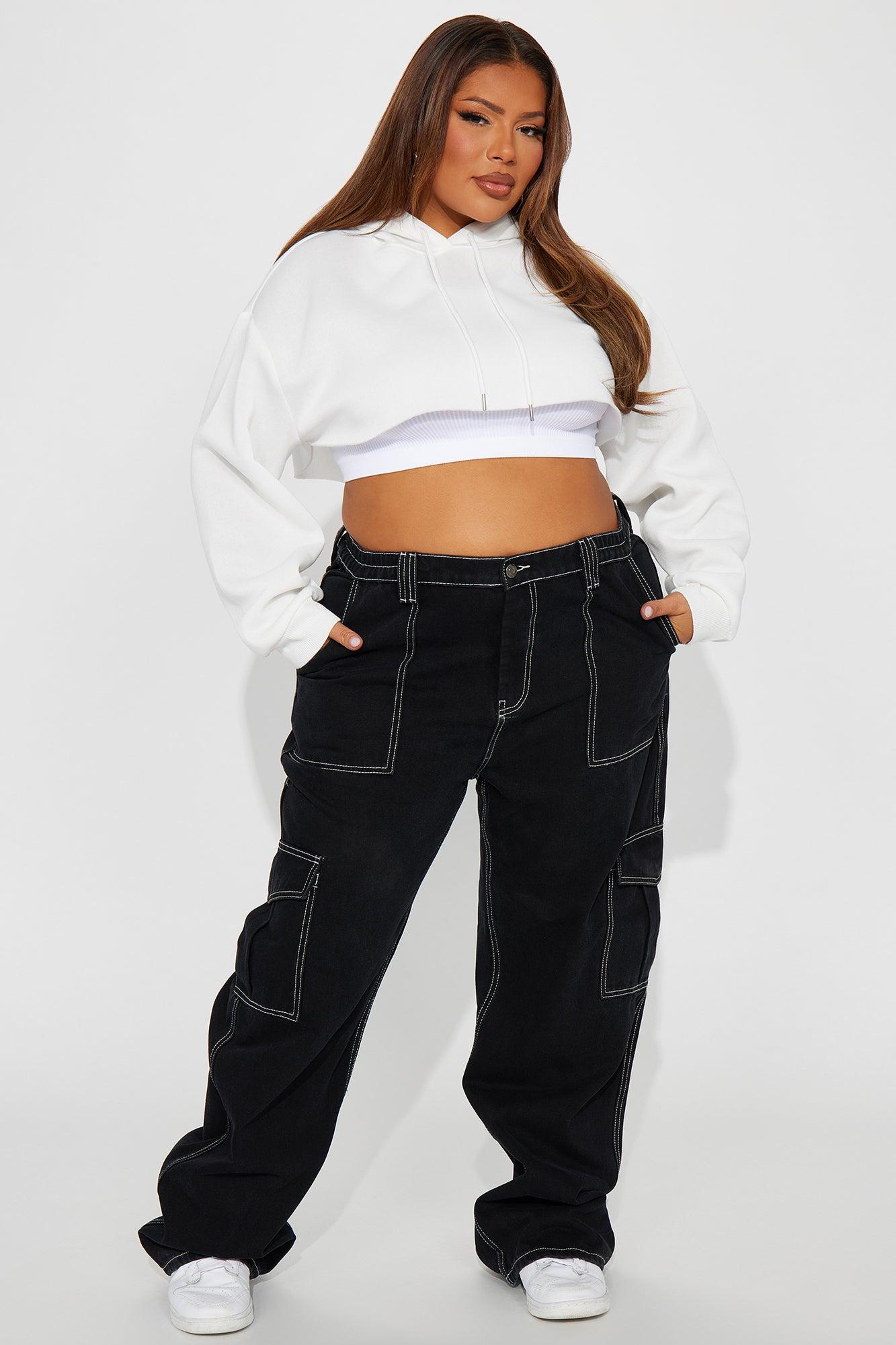 Petite Give Me A Break Cargo Carpenter Jeans - Black Product Image