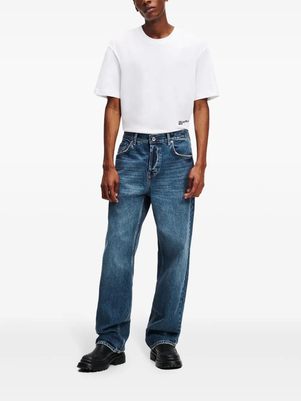 logo-patch straight jeans  Product Image