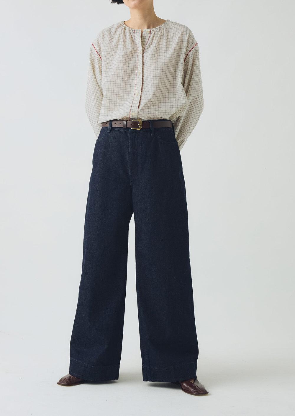 Wide Leg Denim Pants | Indigo Product Image