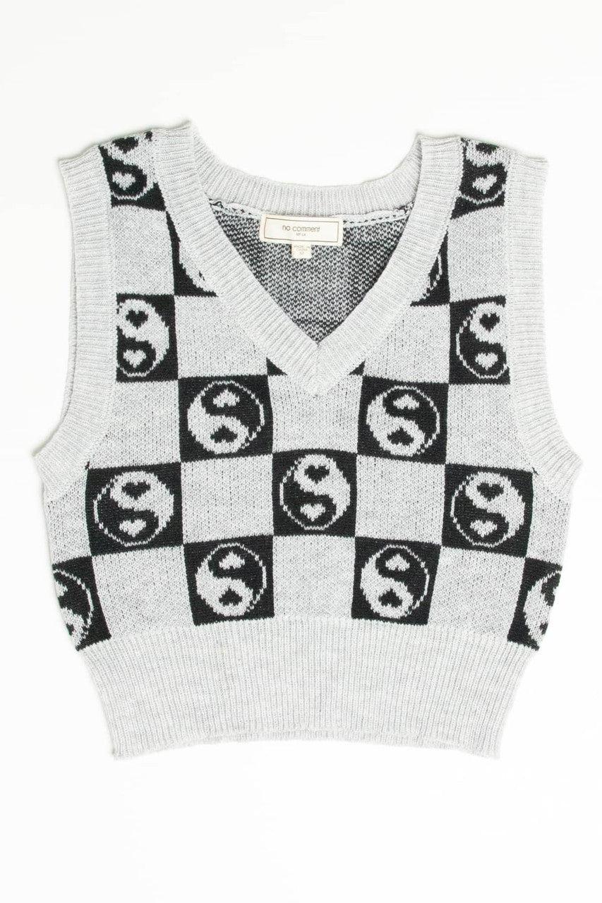 Checkered Yin Yang Sweater Vest Product Image
