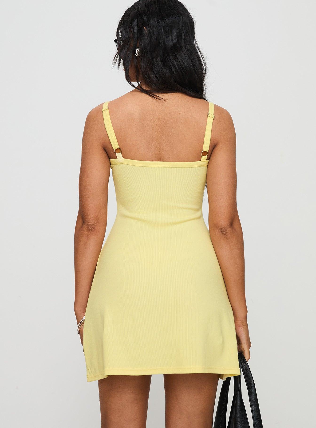 Baseline Rib Mini Dress Yellow Product Image