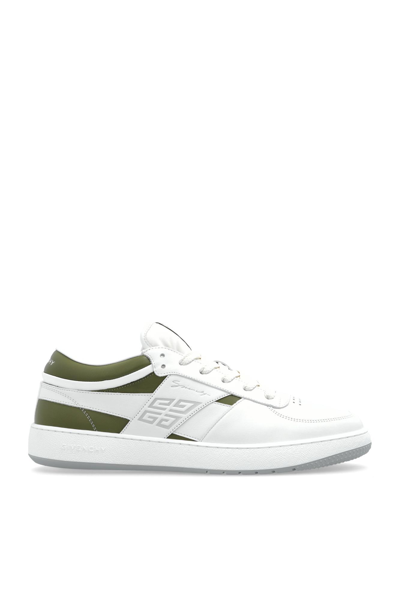 GIVENCHY Leather Sneakers With Rubber Sole And Panelled Design In White Product Image