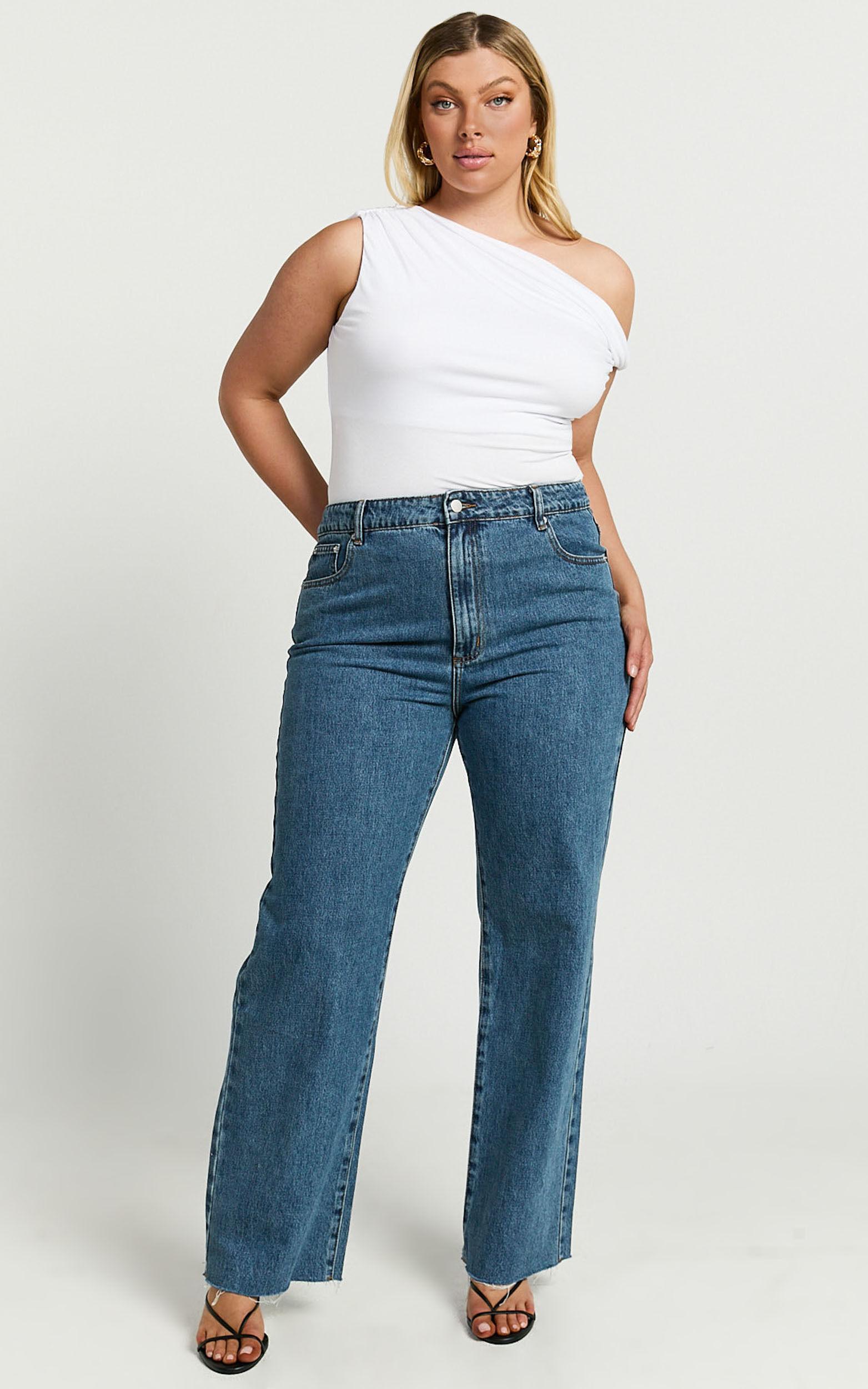 Jialeen Top - Off Shoulder Twist Asymmetrical Sleeve Top in White Product Image