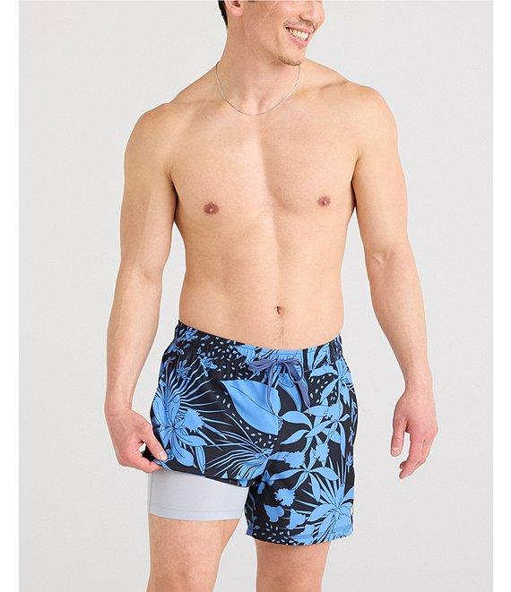 SAXX Oh Bou 2N1 5#double; Jungle Noir Volley Swim Shorts Product Image